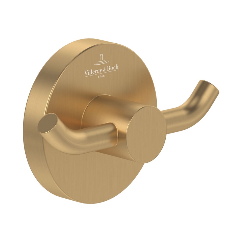 Cutout image of Villeroy & Boch Elements Tender Brushed Gold Double Robe Hook